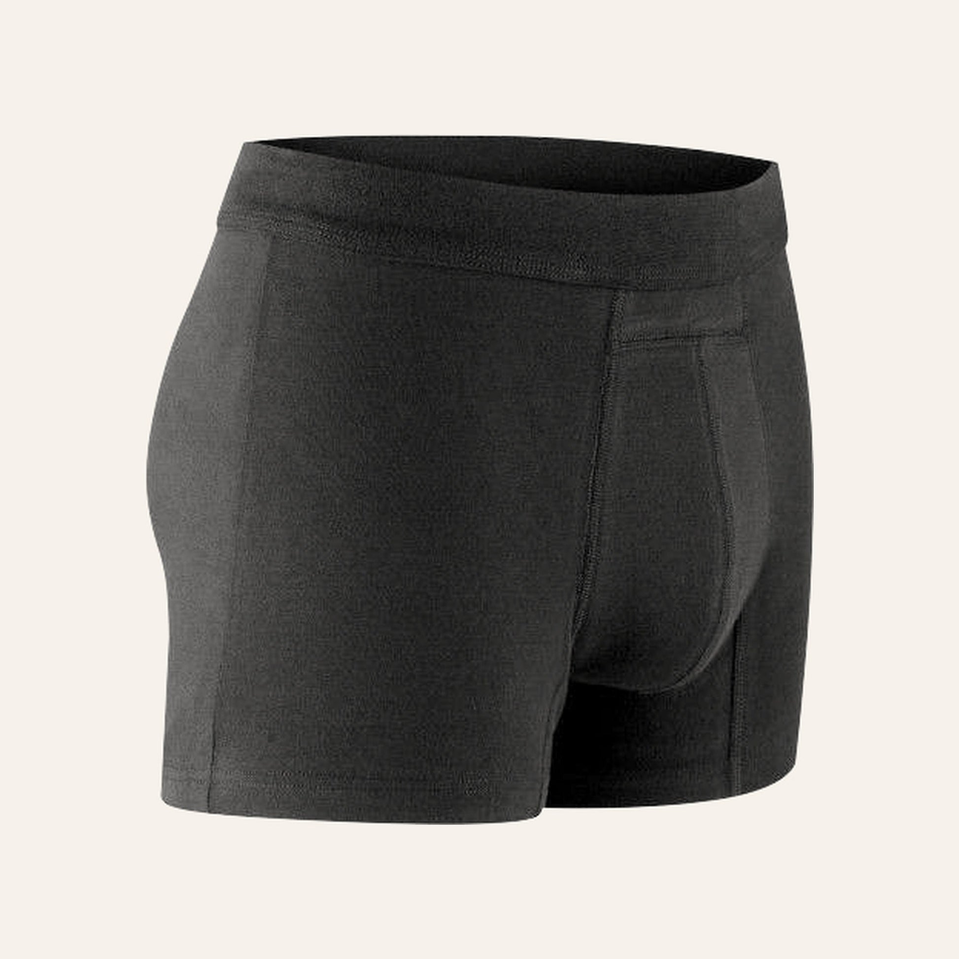 Boxer absorbant anti-fuites NAHHOU noir, vue de trois quarts