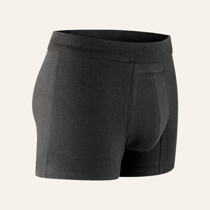 Boxer absorbant anti-fuites NAHHOU noir, vue de trois quarts