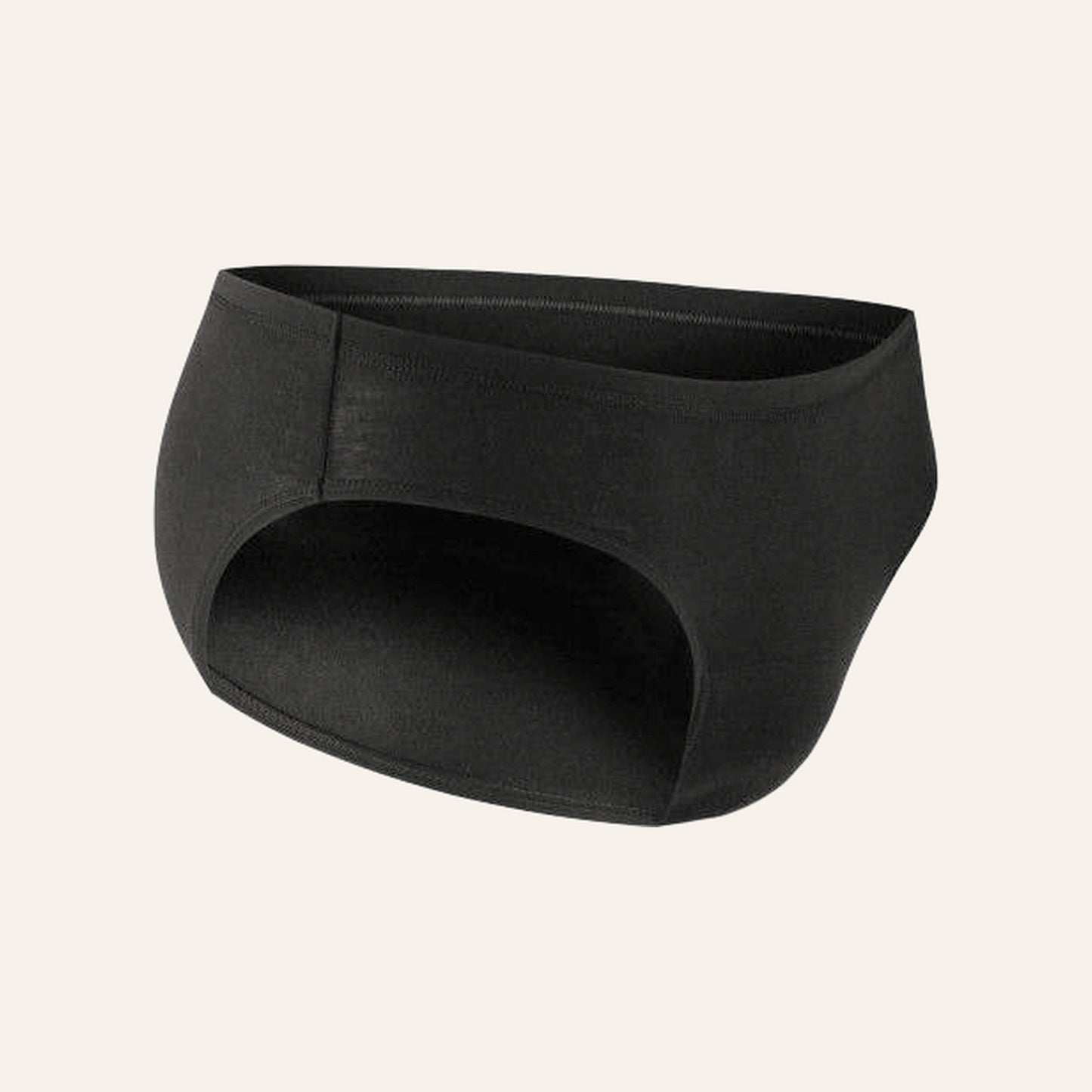 Culotte absorbante anti-fuites NAHHOU noire, vue de trois quarts