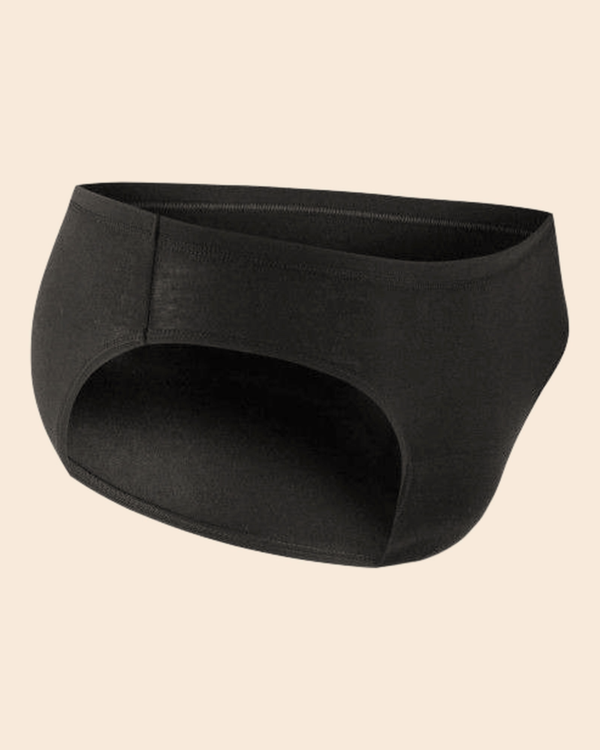 Culotte absorbante anti-fuites NAHHOU noire, vue de trois quarts