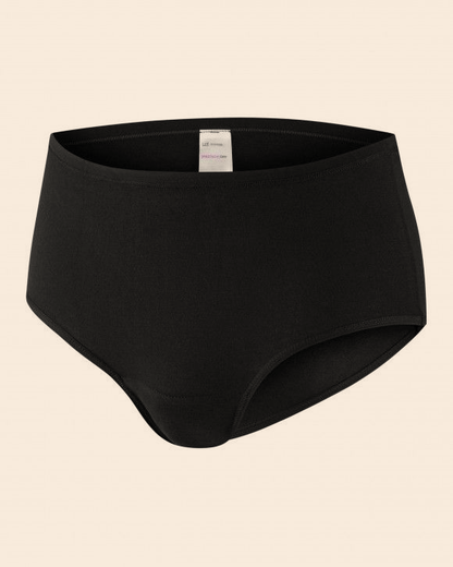 Culotte absorbante taille haute NAHHOU noire, vue de côté — photographie du fabricant
