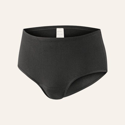 Culotte absorbante taille haute NAHHOU noire, vue de face