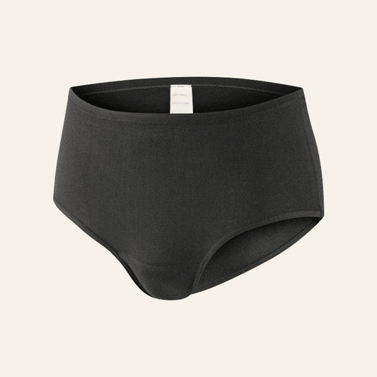 Culotte absorbante taille haute NAHHOU noire, vue de face